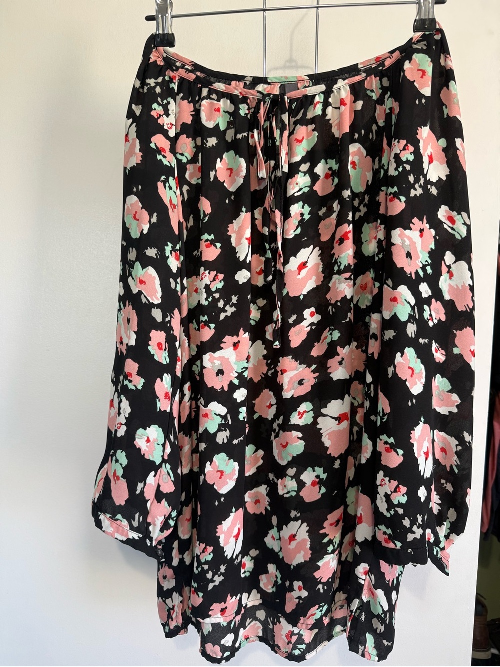 Massini Black Tunic with Pink & Mint Floral Print